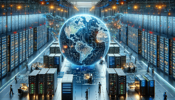 DALL·E-2024-01-18-13.45.52-Illustrate-the-concept-of-scaling-data-infrastructures-and-platforms.-The-image-depicts-a-massive-high-tech-data-center-with-rows-of-towering-servers