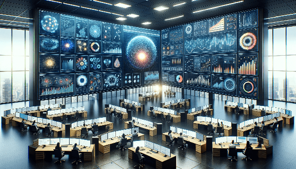 DALL·E-2024-01-18-13.46.40-Depict-the-idea-of-scaling-data-visualization.-The-image-shows-an-expansive-open-plan-office-filled-with-large-high-resolution-displays-each-showin